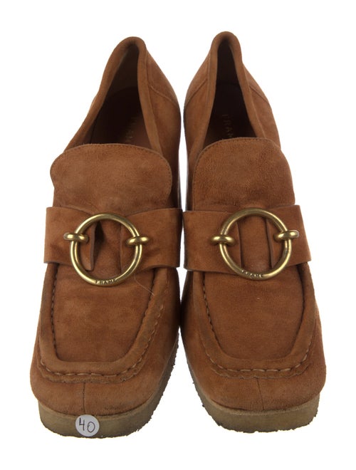 FRAME Suede Chain-Link Accents Pumps