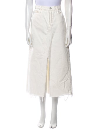 FRAME Raw-Edge Trim Midi Length Skirt