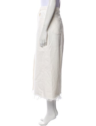 FRAME Raw-Edge Trim Midi Length Skirt