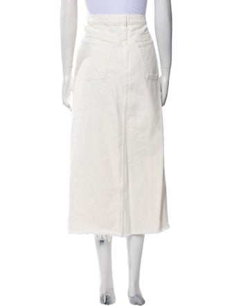 FRAME Raw-Edge Trim Midi Length Skirt