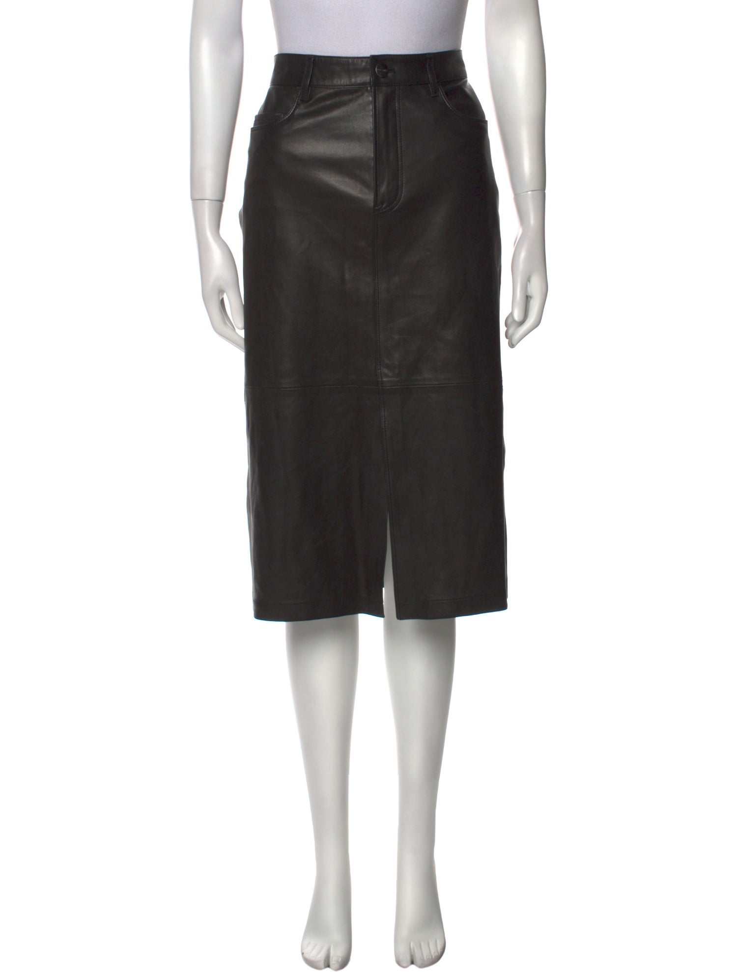 FRAME Lamb Leather Knee-Length Skirt