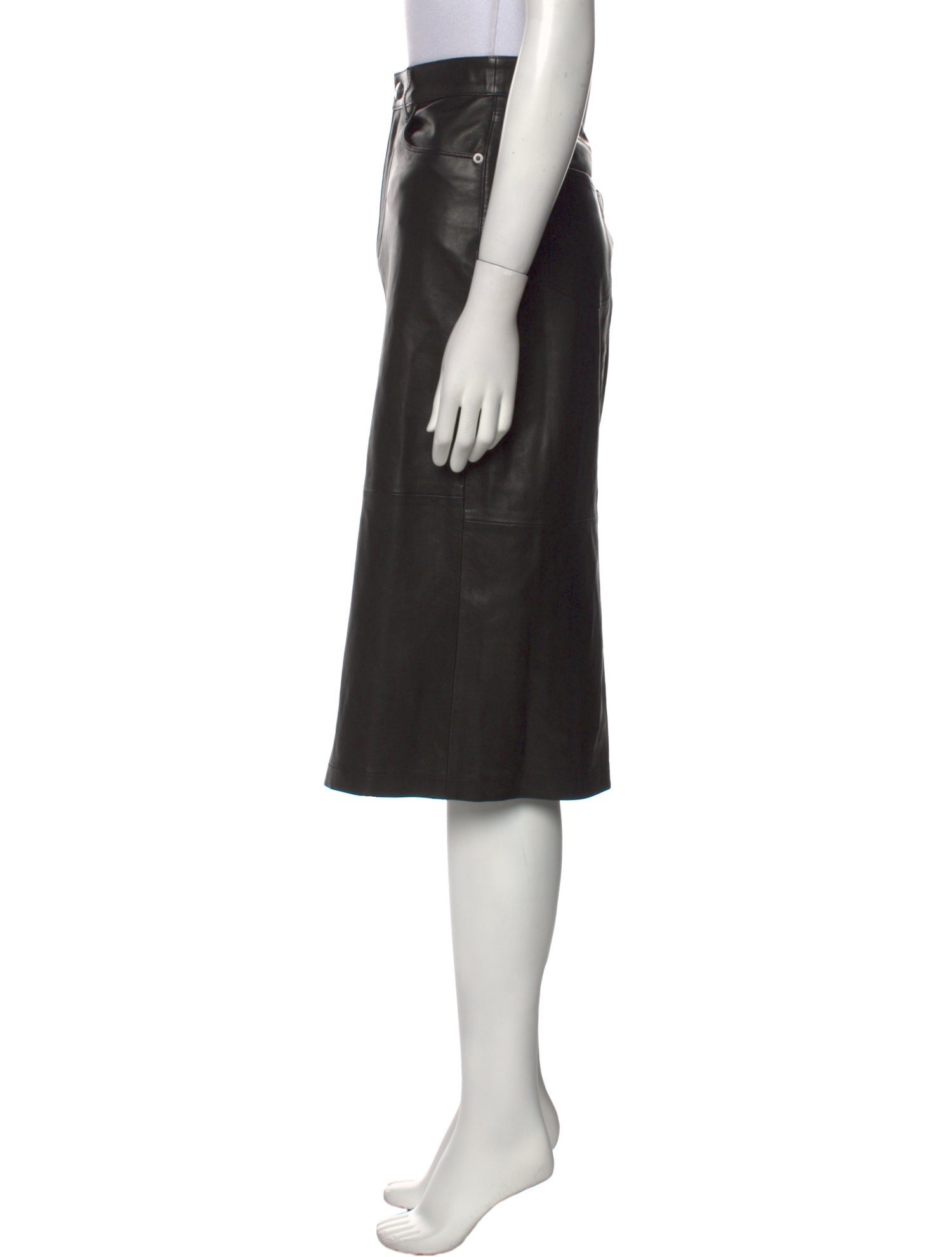 FRAME Lamb Leather Knee-Length Skirt