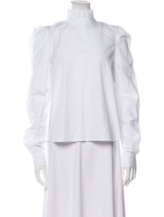 FRAME Mock Neck Long Sleeve Blouse