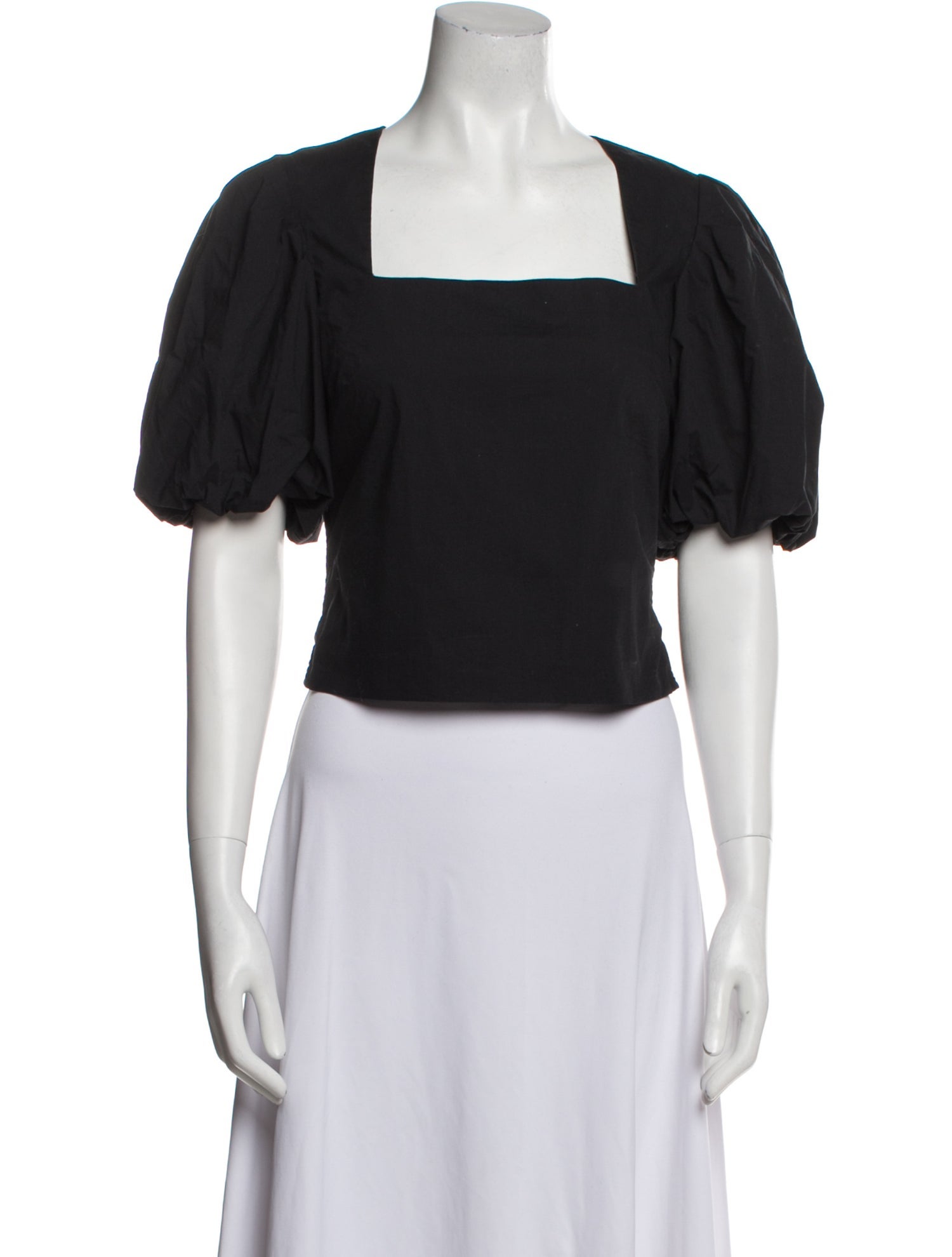 FRAME Square Neckline Short Sleeve Crop Top