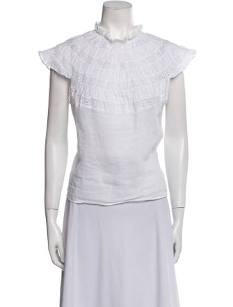 FRAME Mock Neck Short Sleeve Top