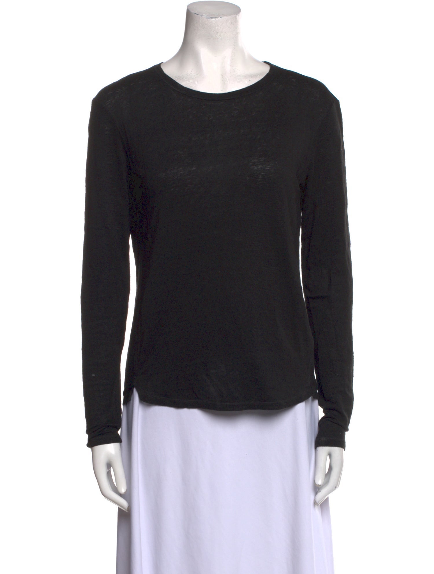 FRAME Linen Scoop Neck Top