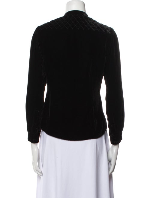 FRAME Mock Neck Three-Quarter Sleeve Button-Up Top