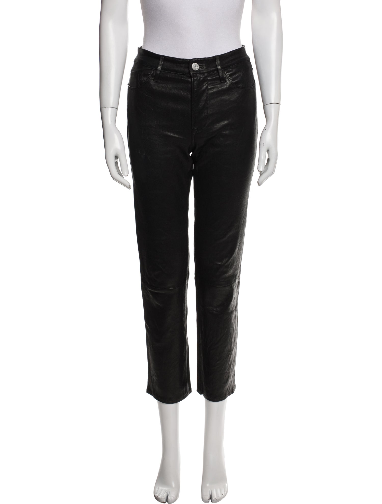 FRAME Leather Straight Leg Pants