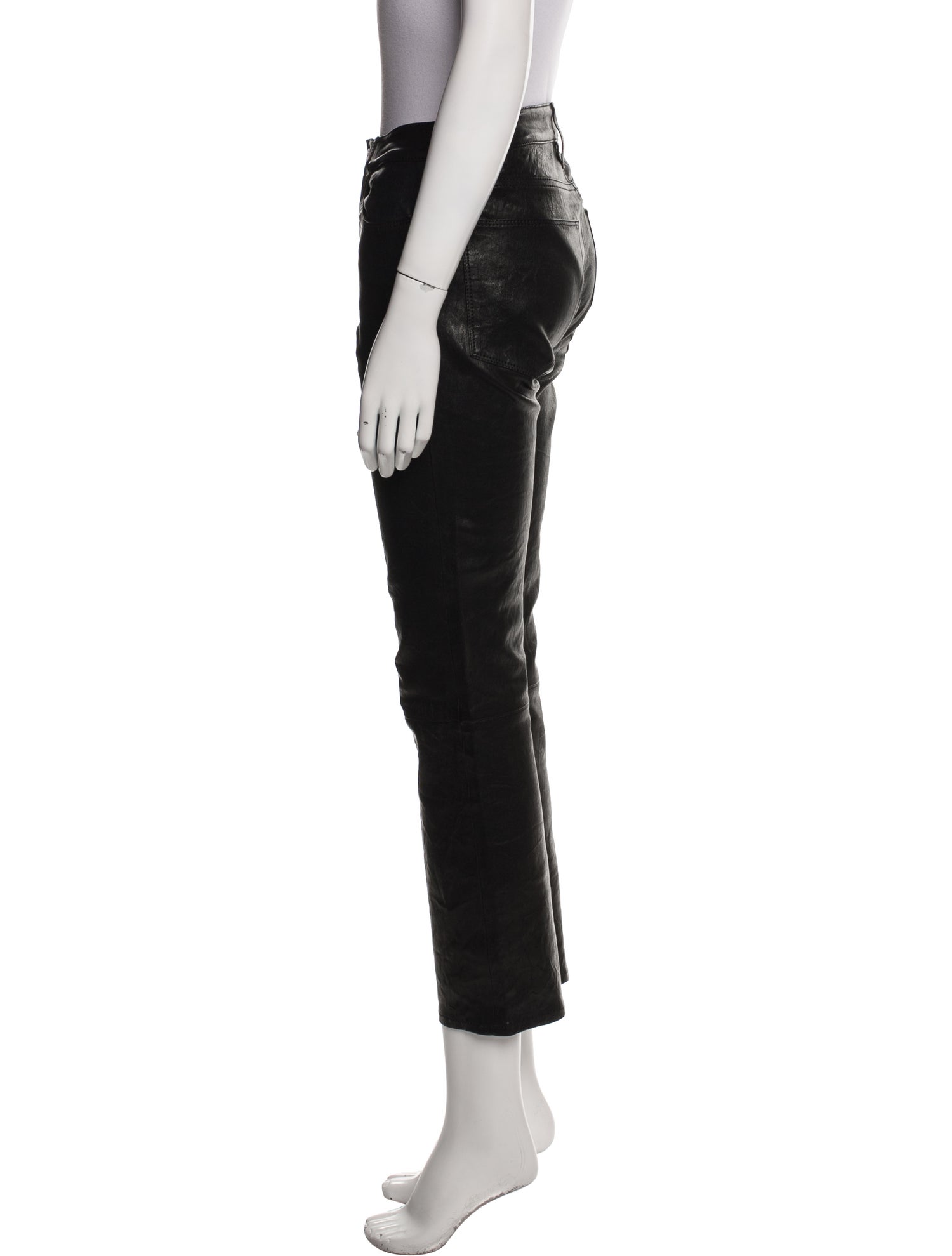FRAME Leather Straight Leg Pants