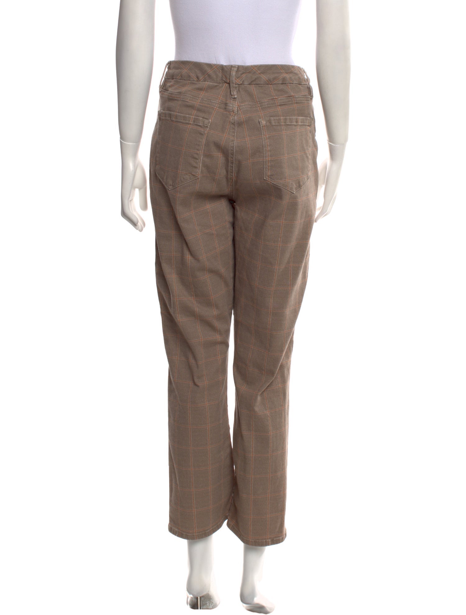 FRAME Plaid Print Straight Leg Pants