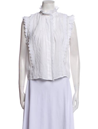 FRAME Mock Neck Sleeveless Crop Top