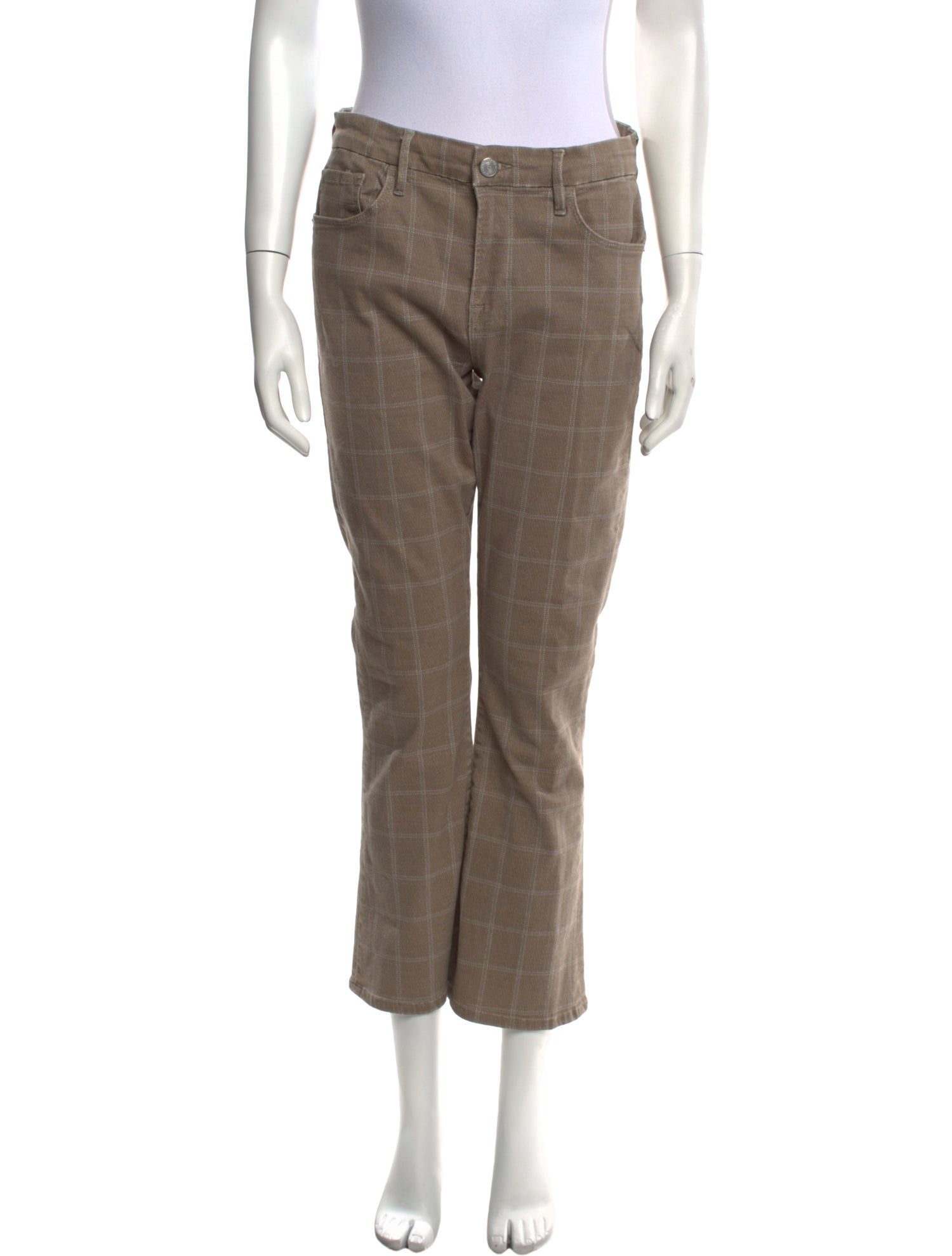 FRAME Plaid Print Wide Leg Pants