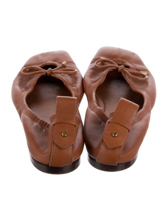 FRAME Leather Bow Accents Ballet Flats