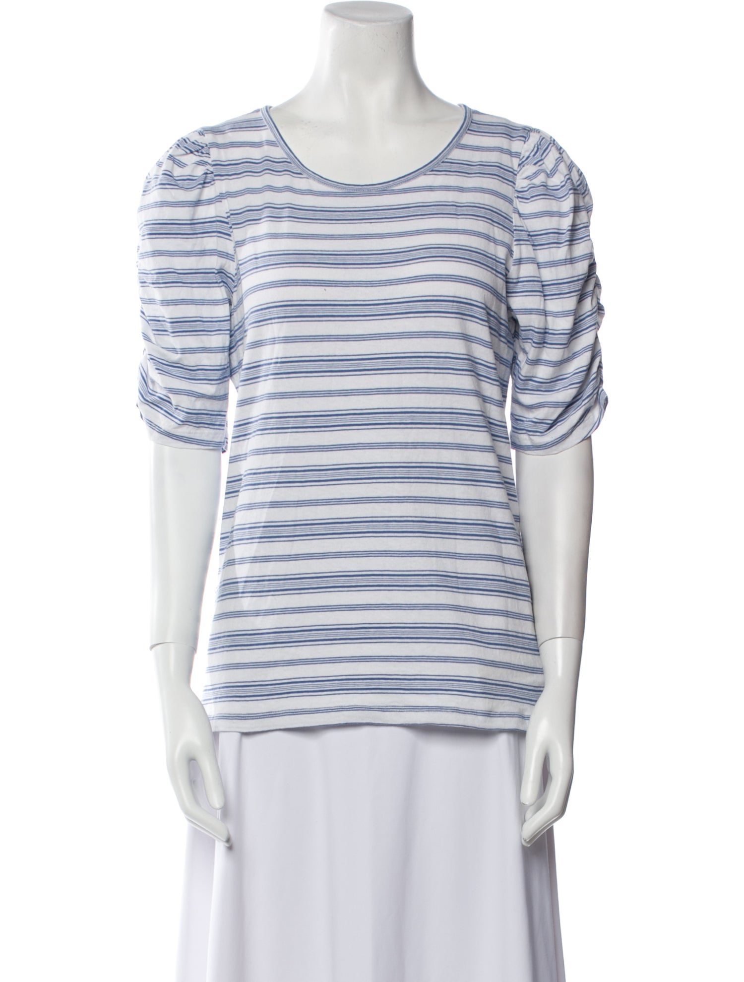 FRAME Striped Scoop Neck T-Shirt