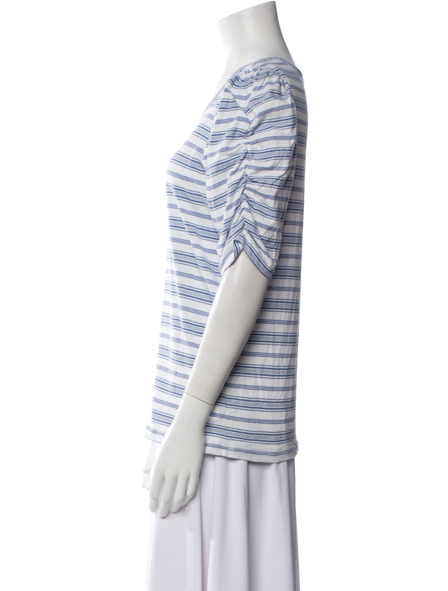 FRAME Striped Scoop Neck T-Shirt