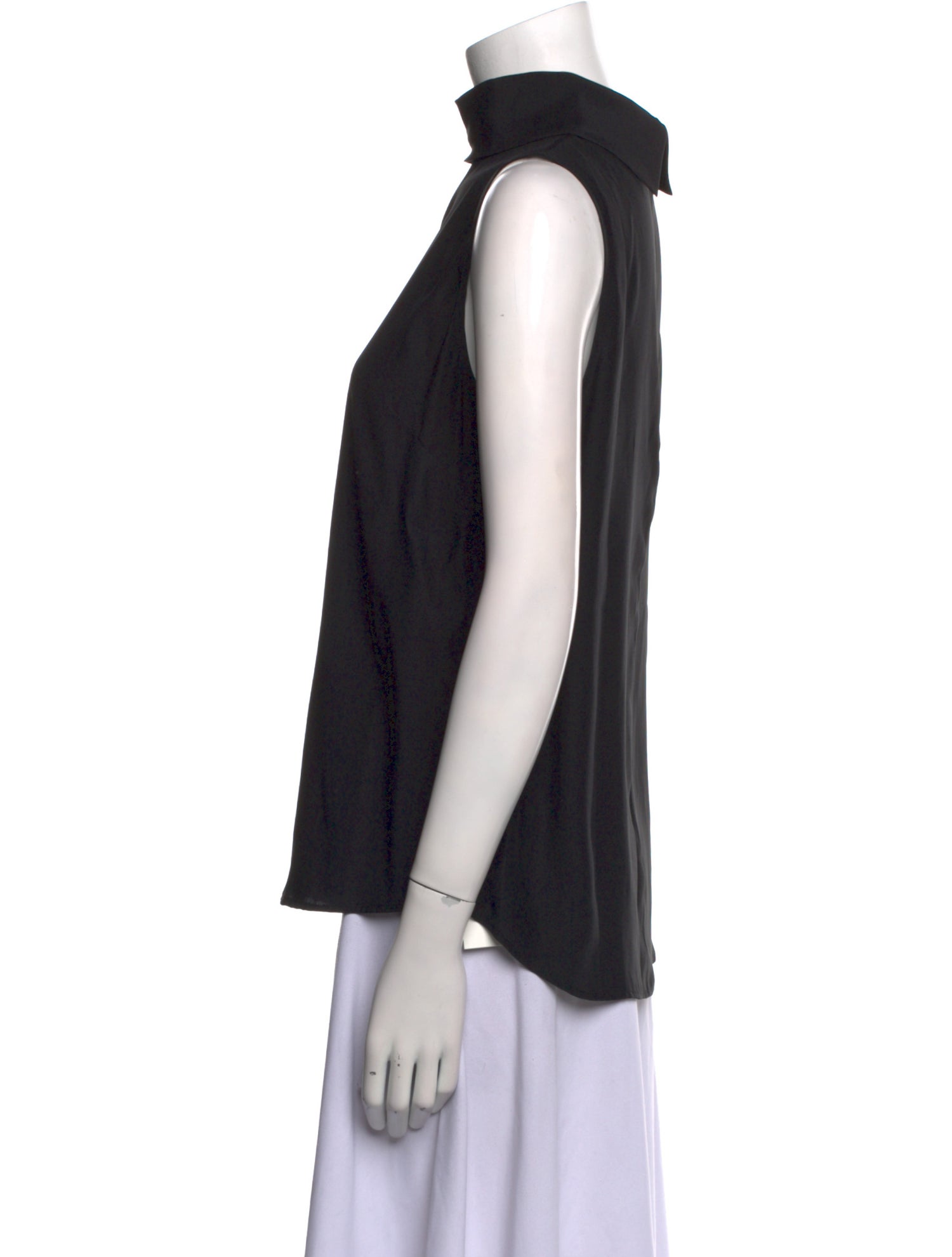 FRAME Silk Mock Neck Top