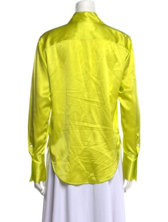 FRAME Silk Long Sleeve Button-Up Top