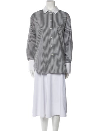 FRAME Striped Long Sleeve Button-Up Top