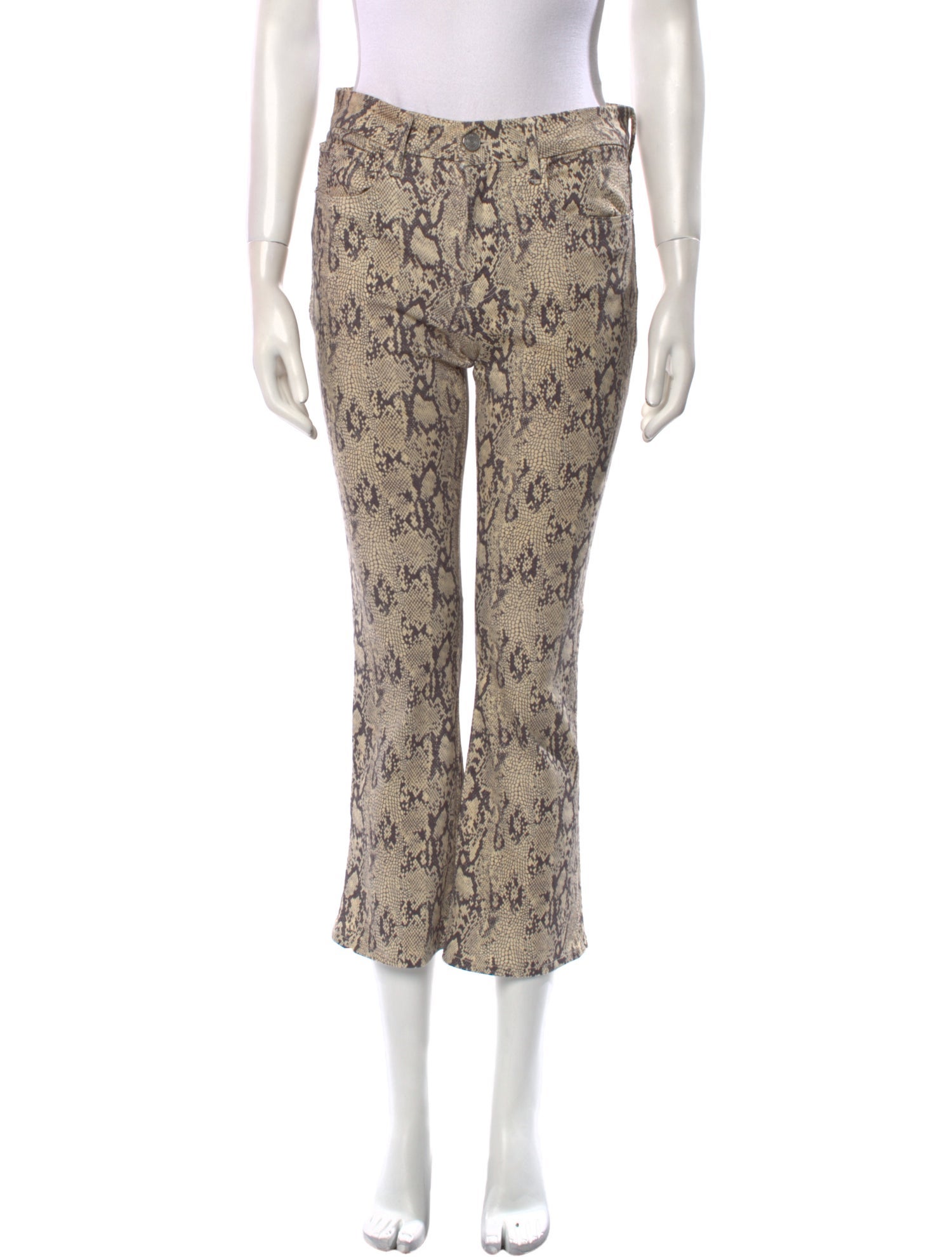 FRAME Animal Print Wide Leg Pants
