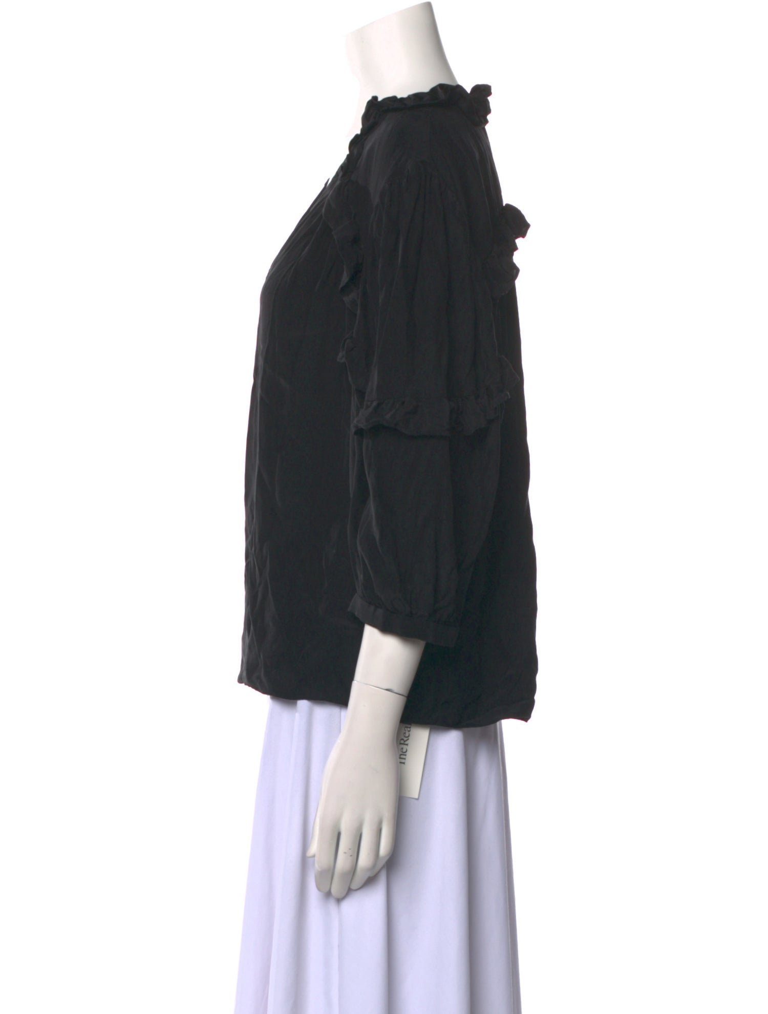 FRAME Silk V-Neck Blouse