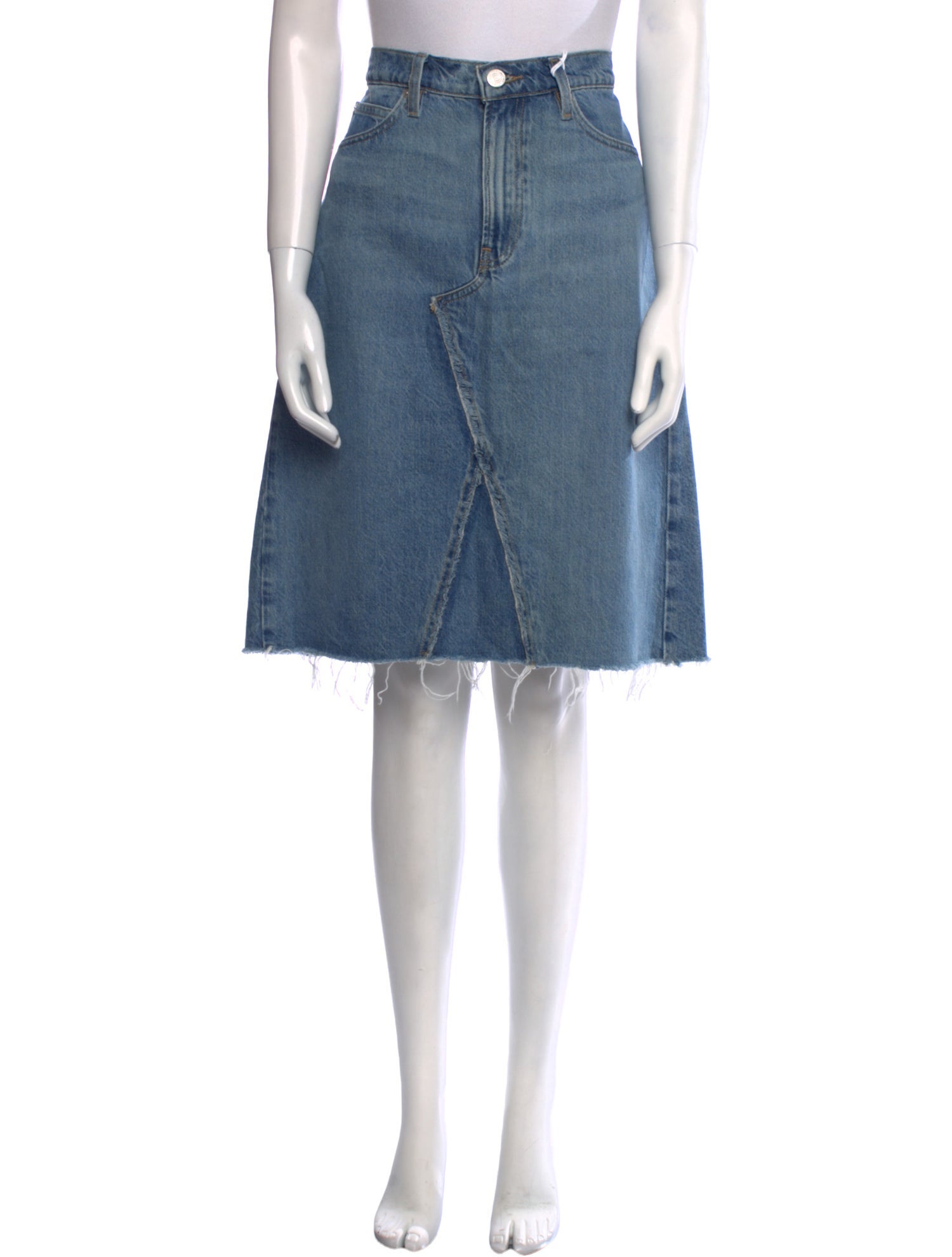 FRAME Raw-Edge Trim Knee-Length Skirt w/ Tags