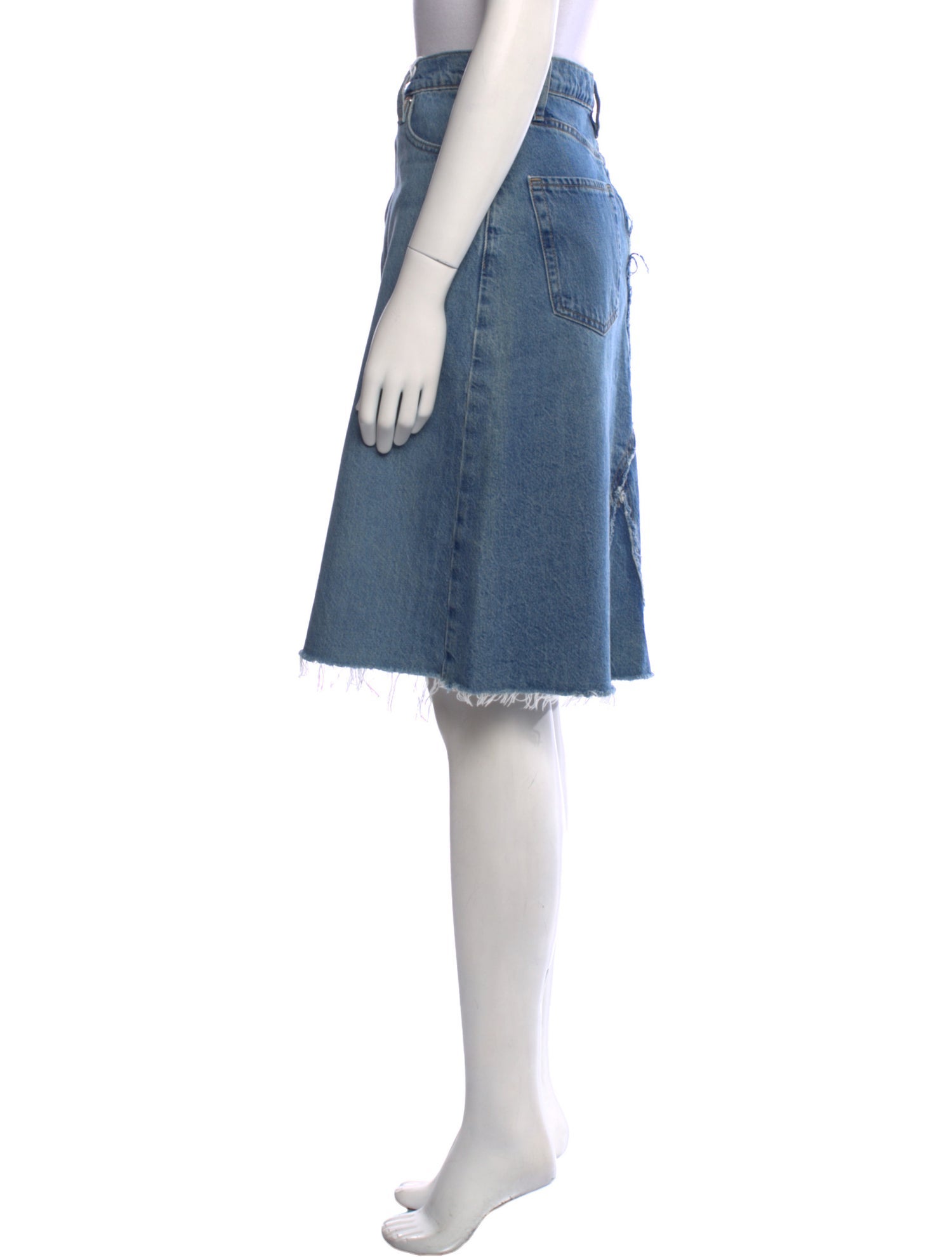 FRAME Raw-Edge Trim Knee-Length Skirt w/ Tags