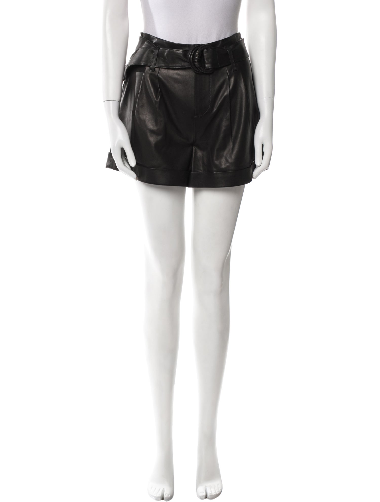 FRAME Leather Mini Shorts