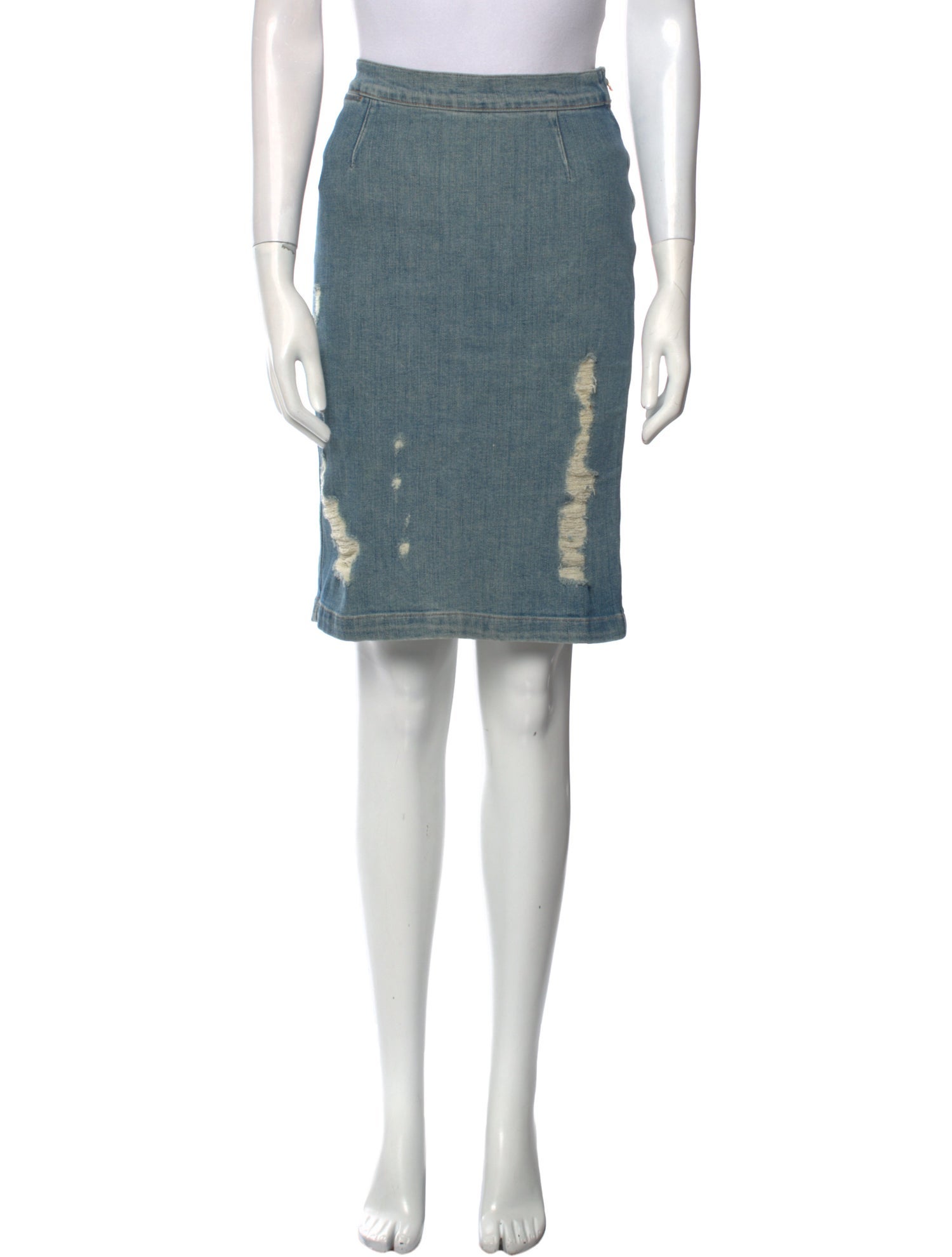 FRAME Distressed Accents Knee-Length Skirt