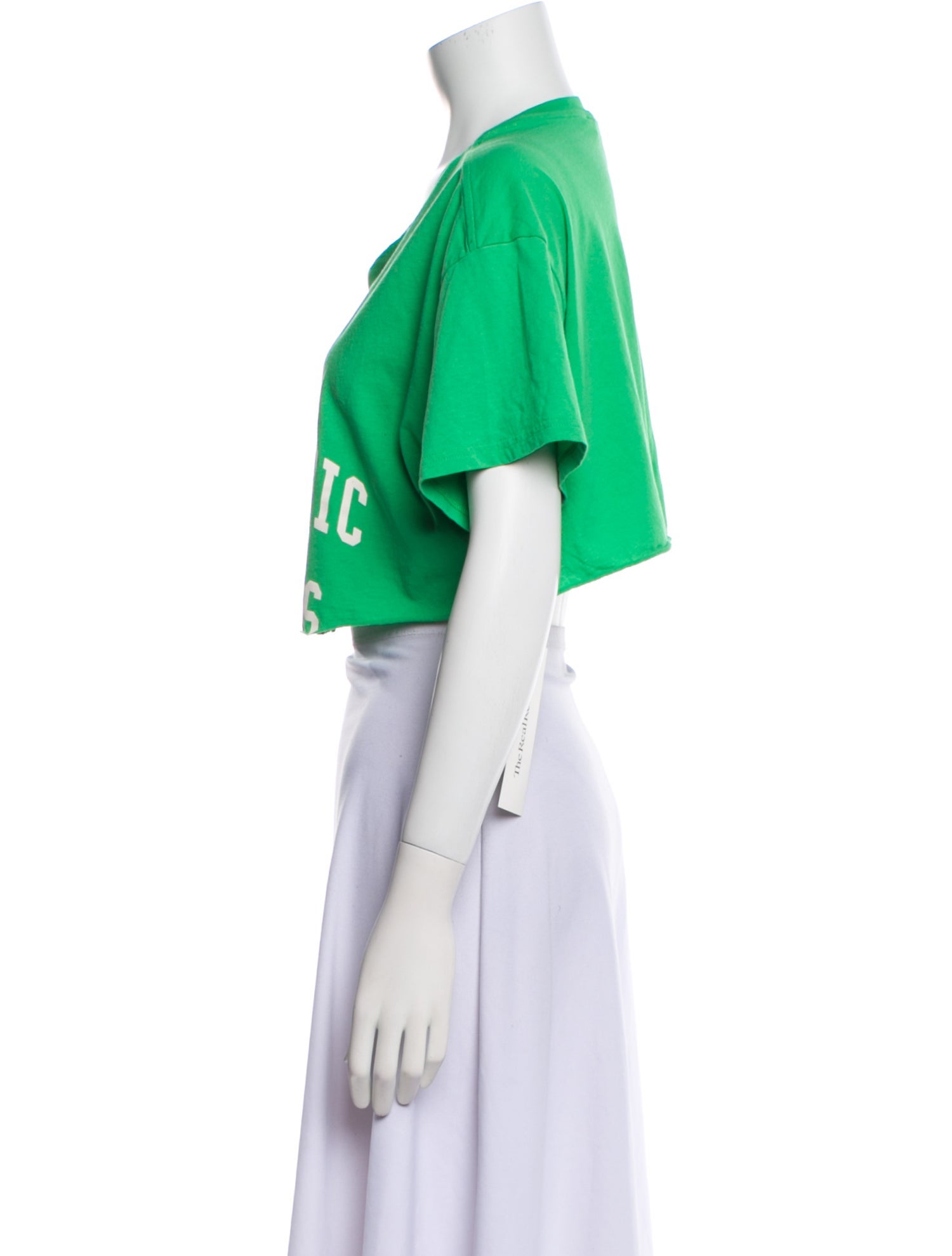 FRAME Graphic Print Crew Neck Crop Top