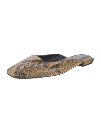 FRAME Leather Animal Print Mules