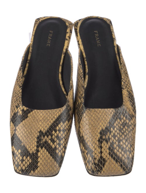 FRAME Leather Animal Print Mules
