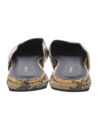 FRAME Leather Animal Print Mules