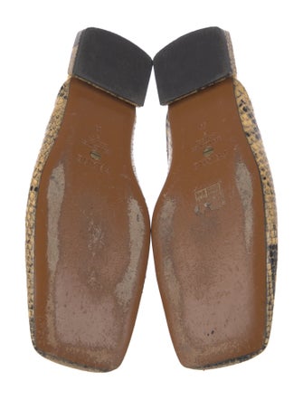 FRAME Leather Animal Print Mules