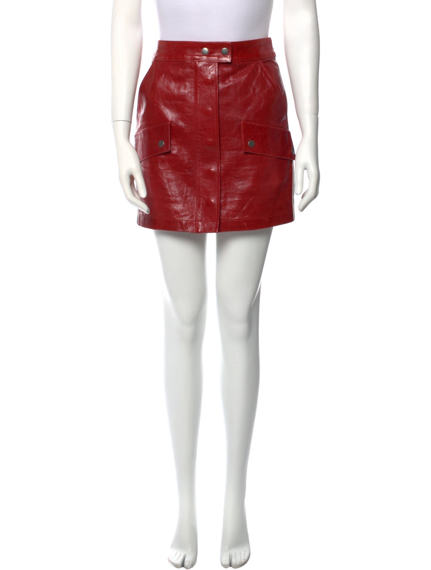 FRAME Lamb Leather Mini Skirt