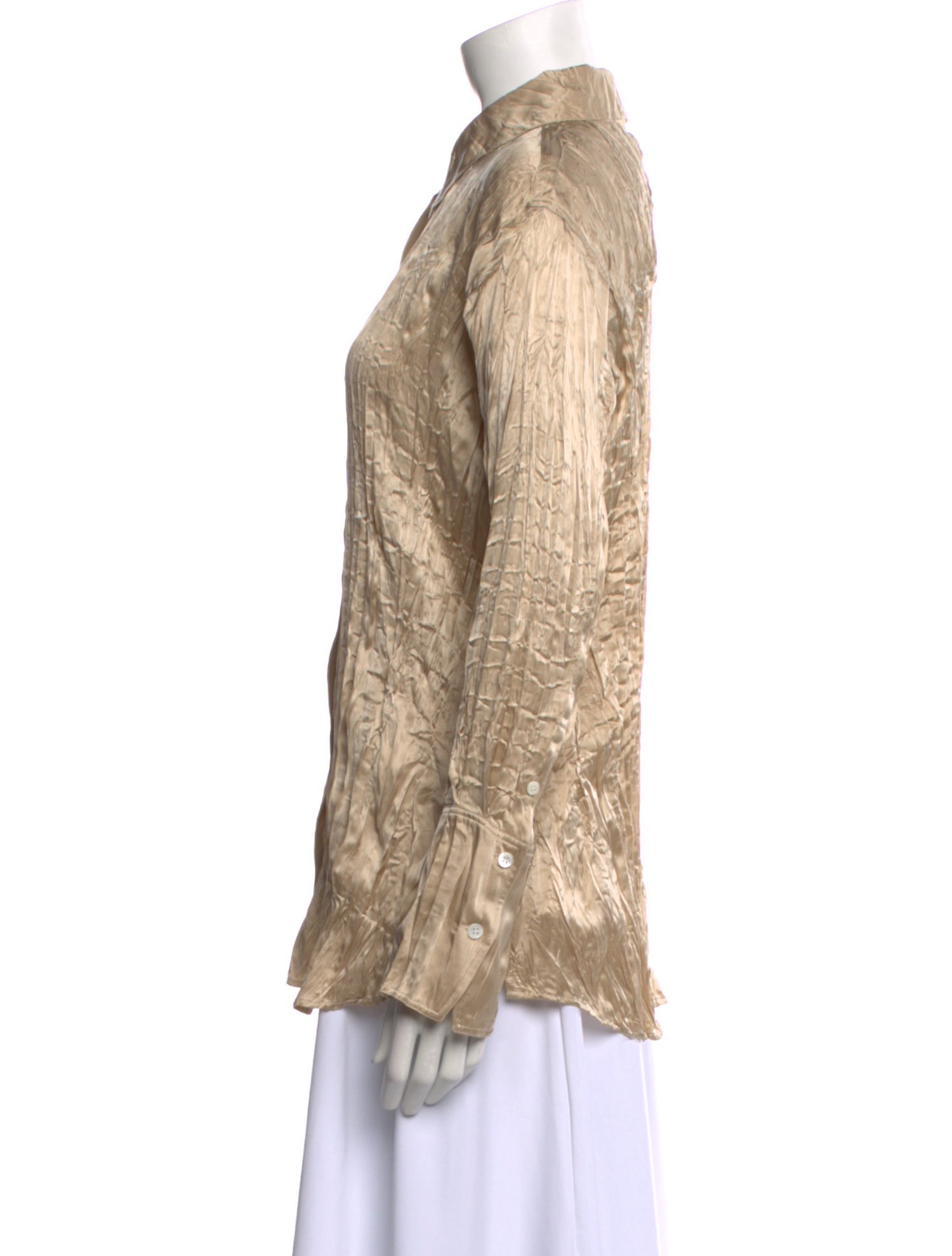 FRAME Silk Long Sleeve Button-Up Top w/ Tags