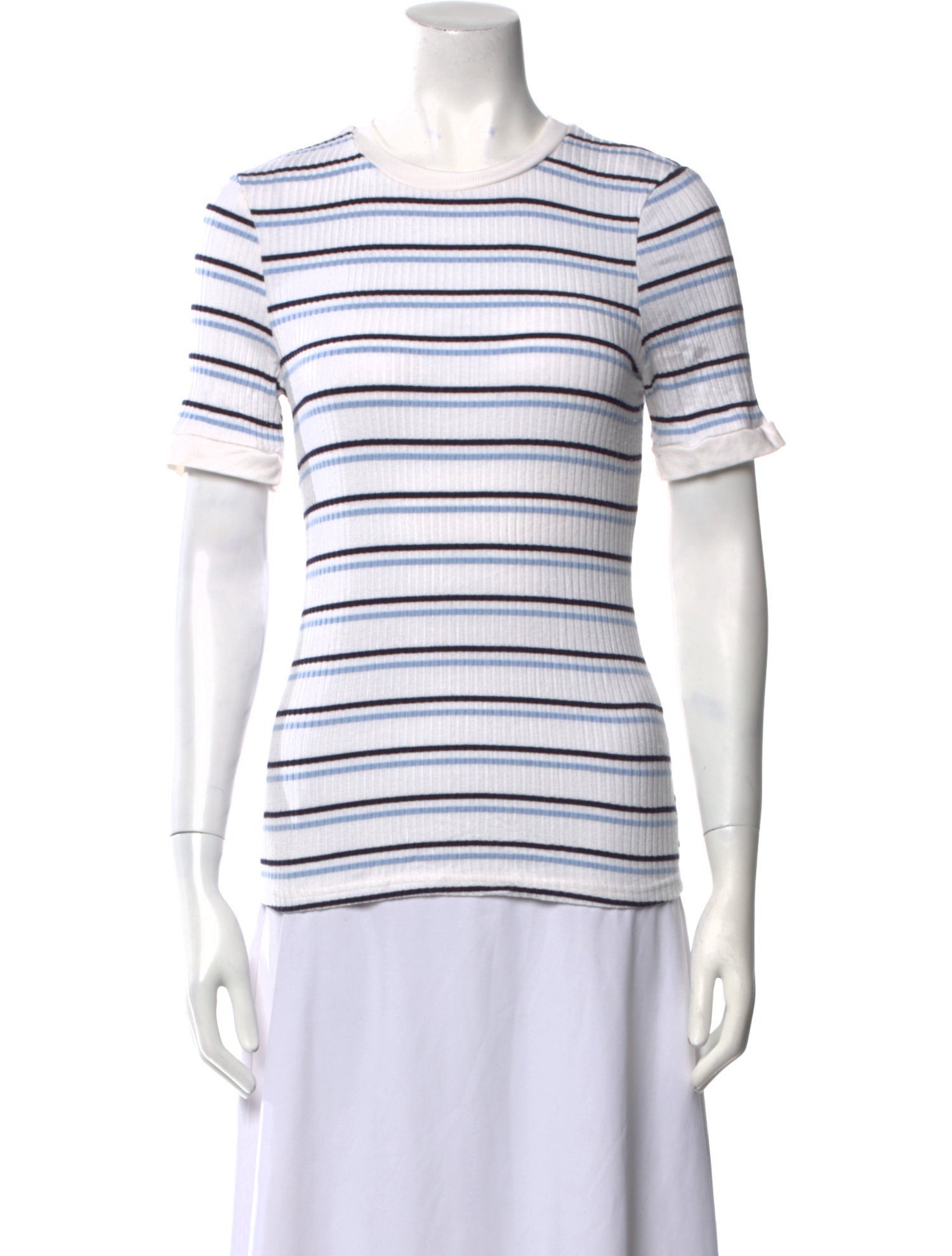 FRAME Striped Crew Neck T-Shirt