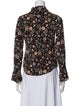 FRAME Silk Floral Print Button-Up Top