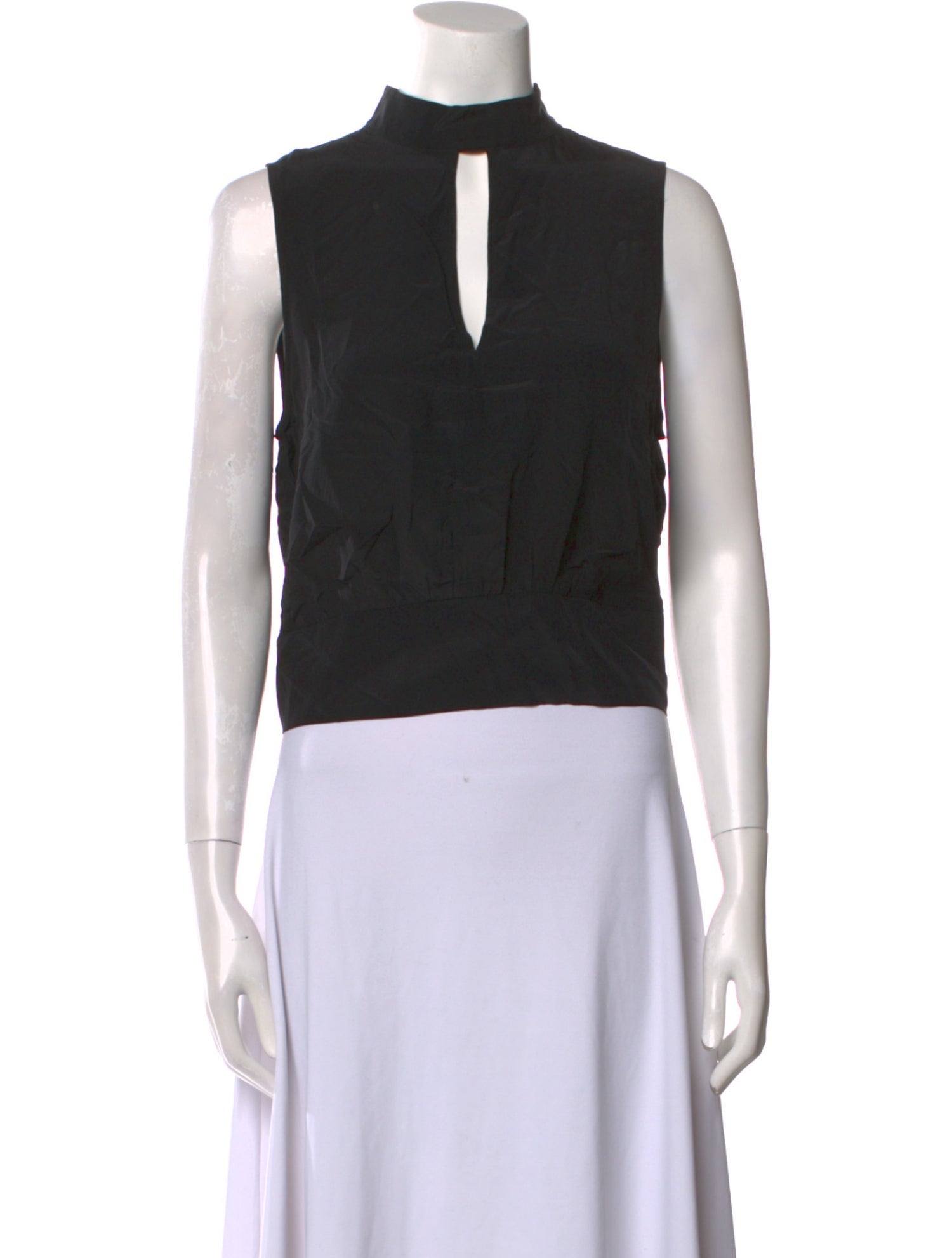 FRAME Silk V-Neck Crop Top