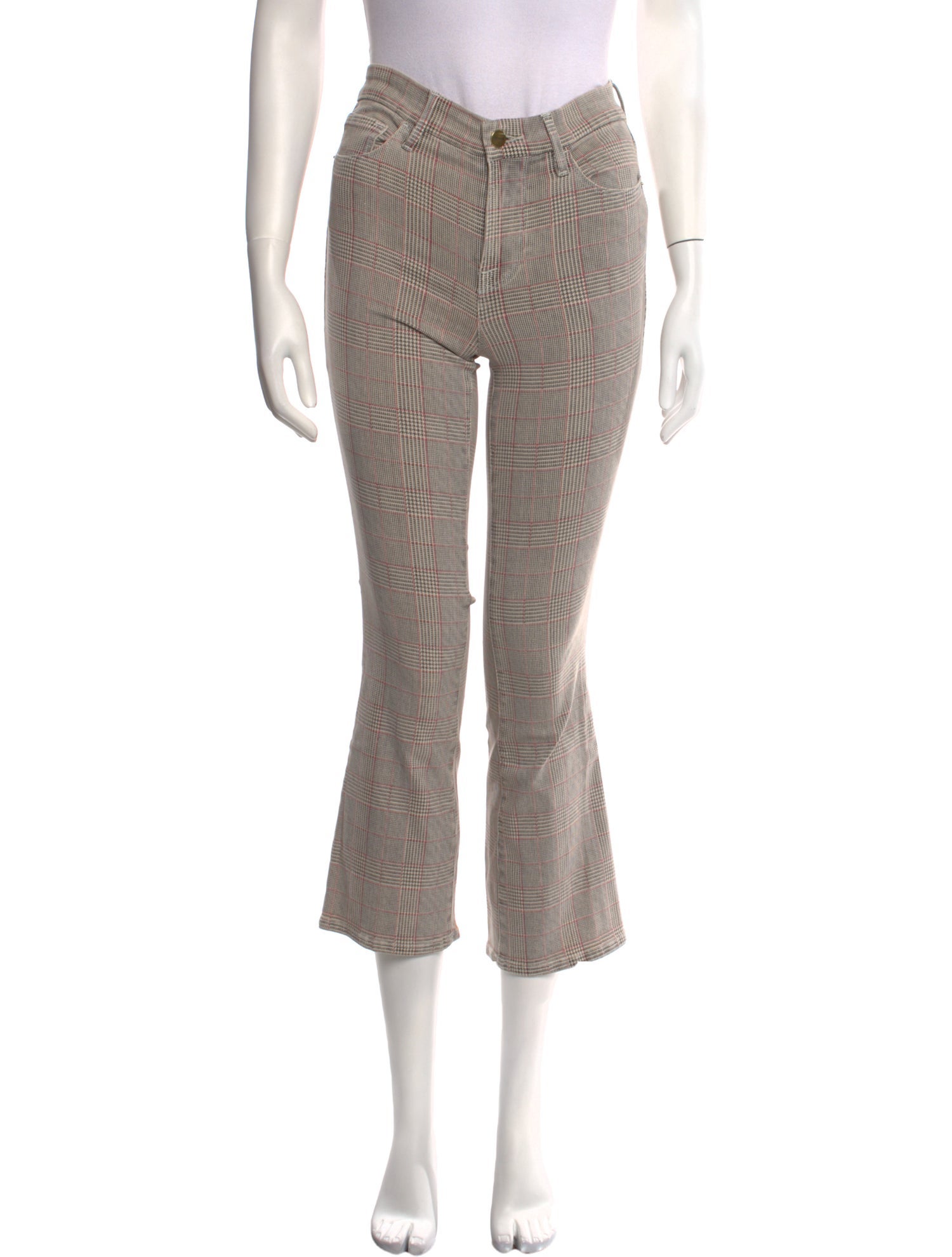 FRAME Plaid Print Straight Leg Pants