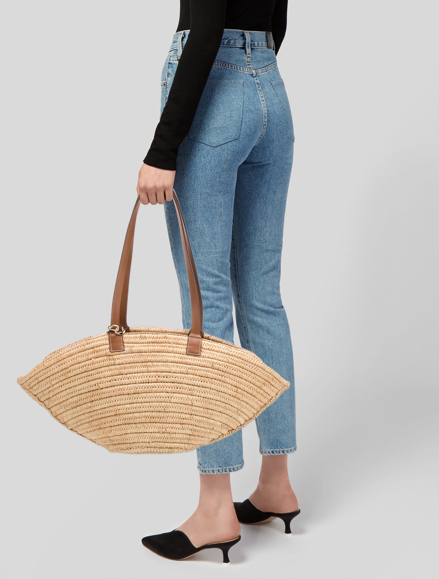 FRAME Raffia Shoulder Bag