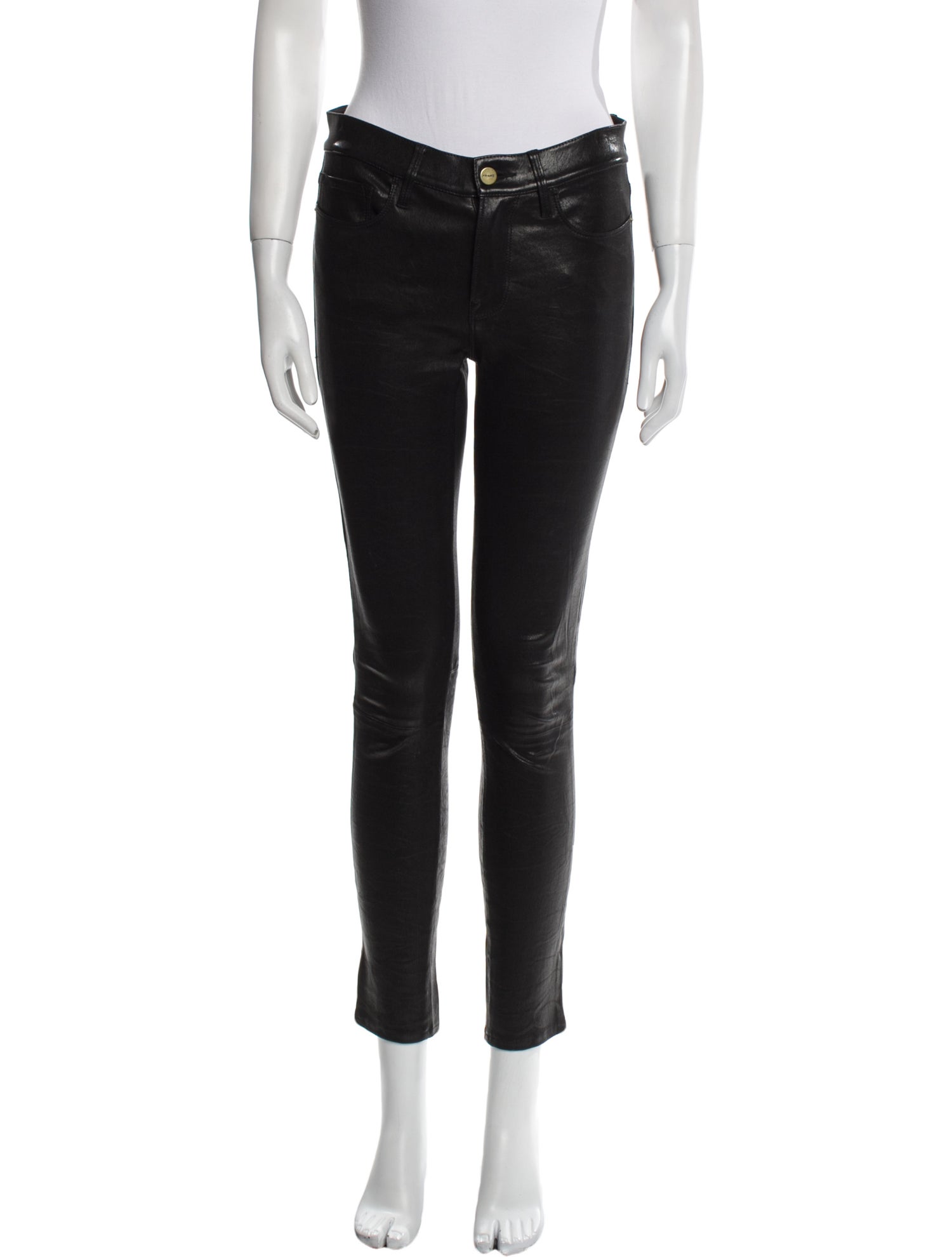 FRAME Lamb Leather Skinny Leg Pants
