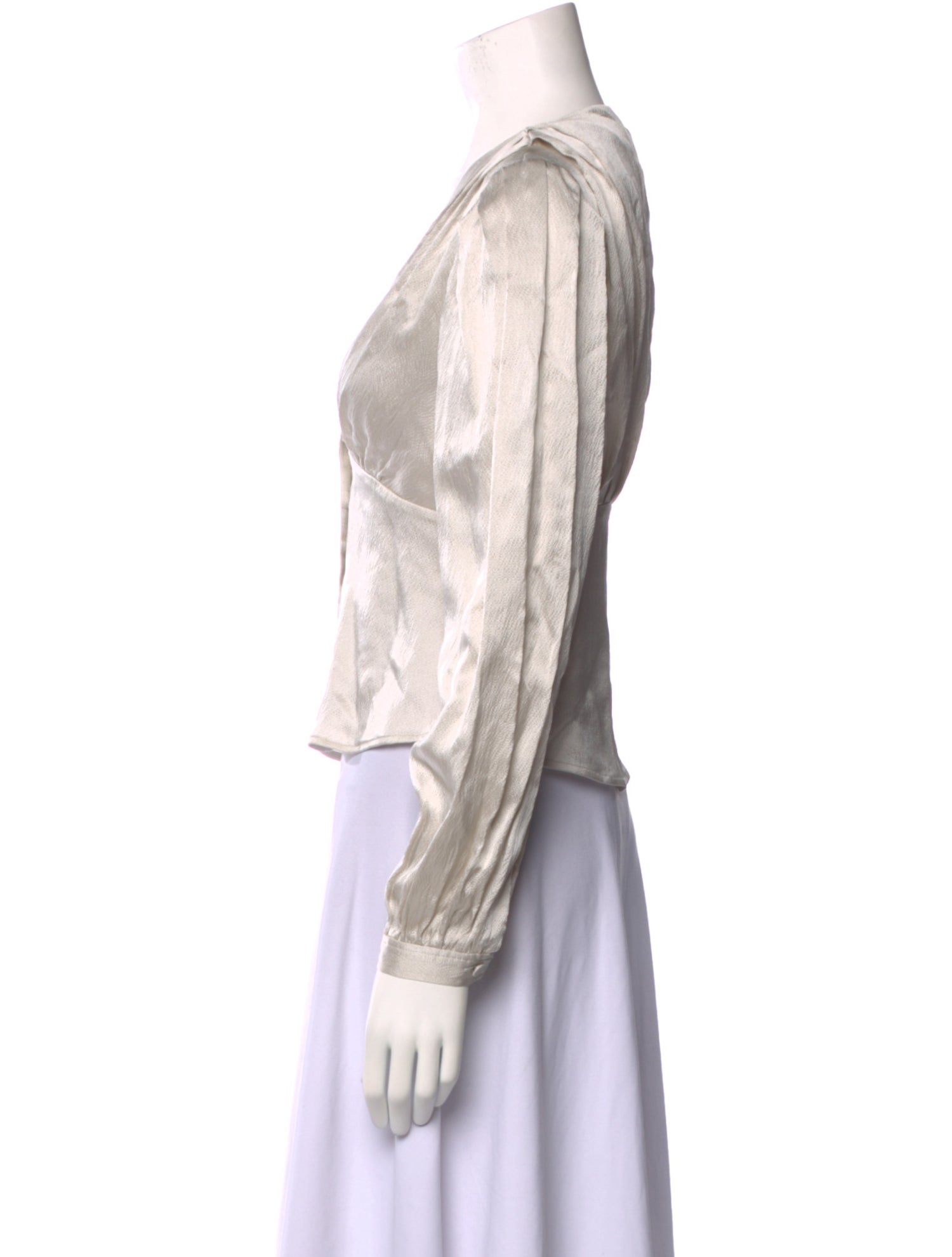 FRAME Silk V-Neck Blouse