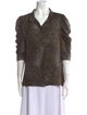 FRAME Silk Animal Print Button-Up Top