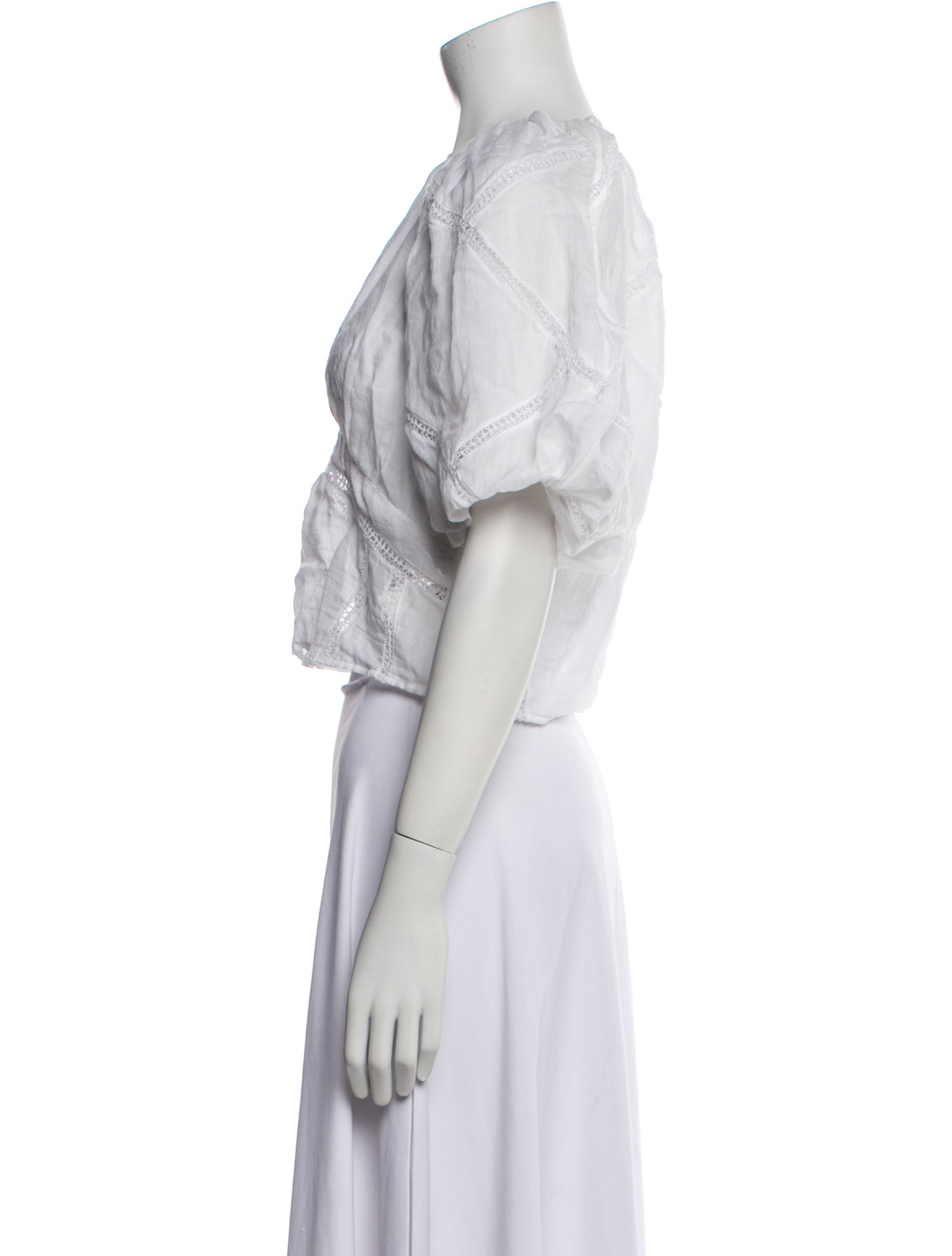 FRAME Off-The-Shoulder Short Sleeve Crop Top