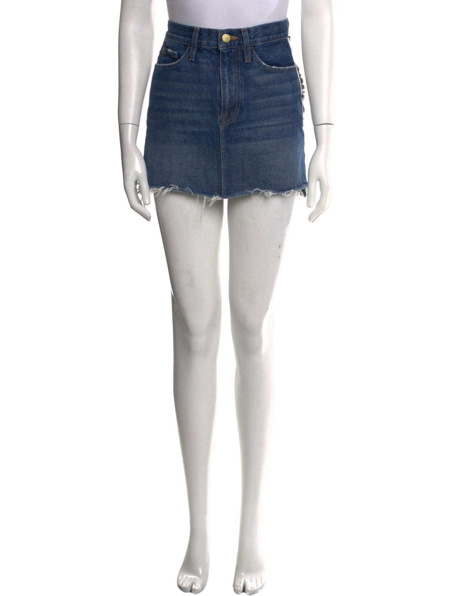 FRAME Distressed Accents Mini Skirt