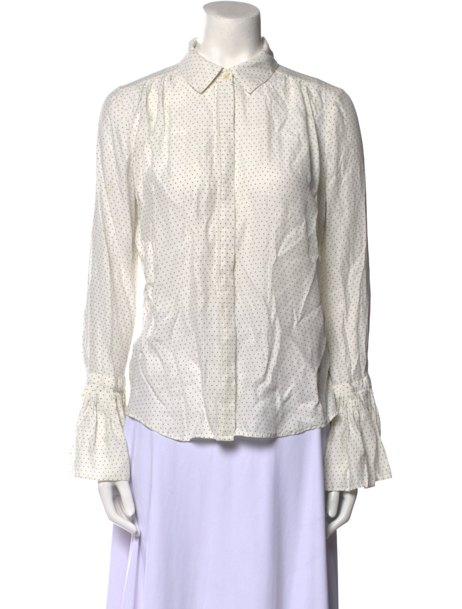 FRAME Silk Printed Button-Up Top