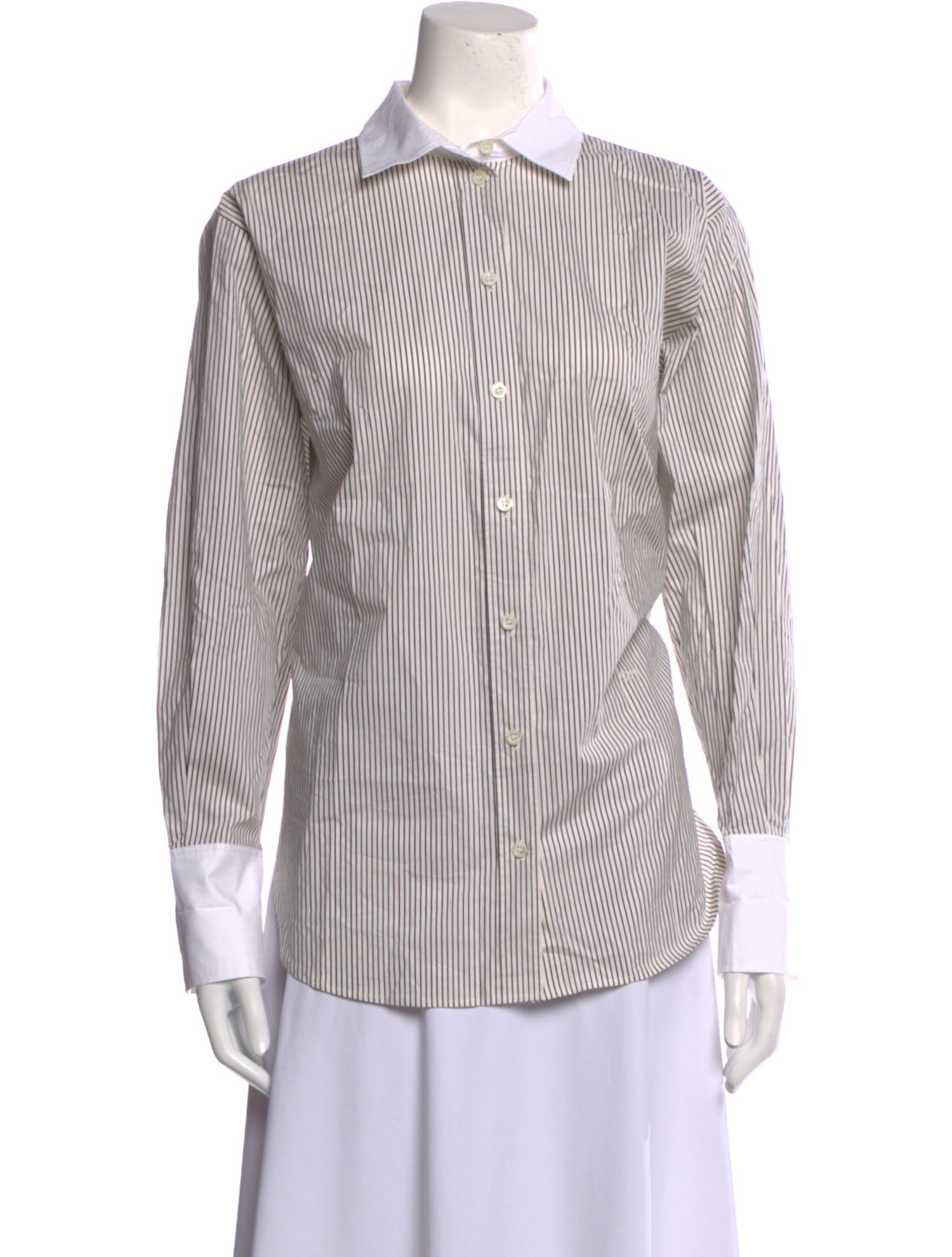 FRAME Striped Long Sleeve Button-Up Top