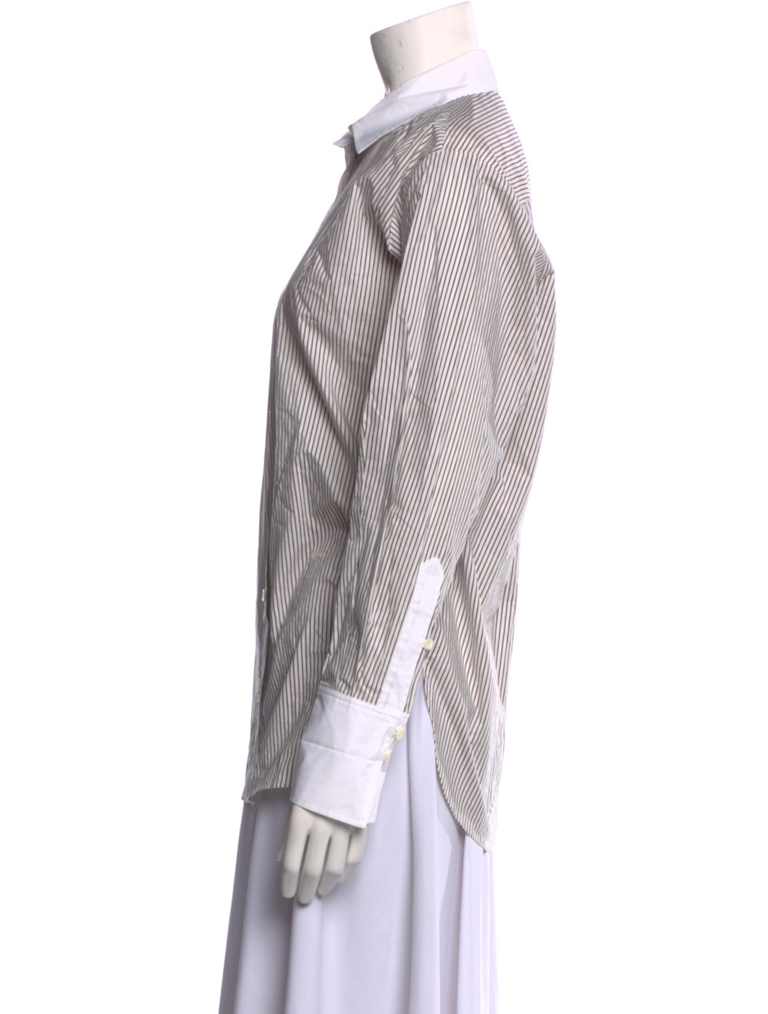 FRAME Striped Long Sleeve Button-Up Top