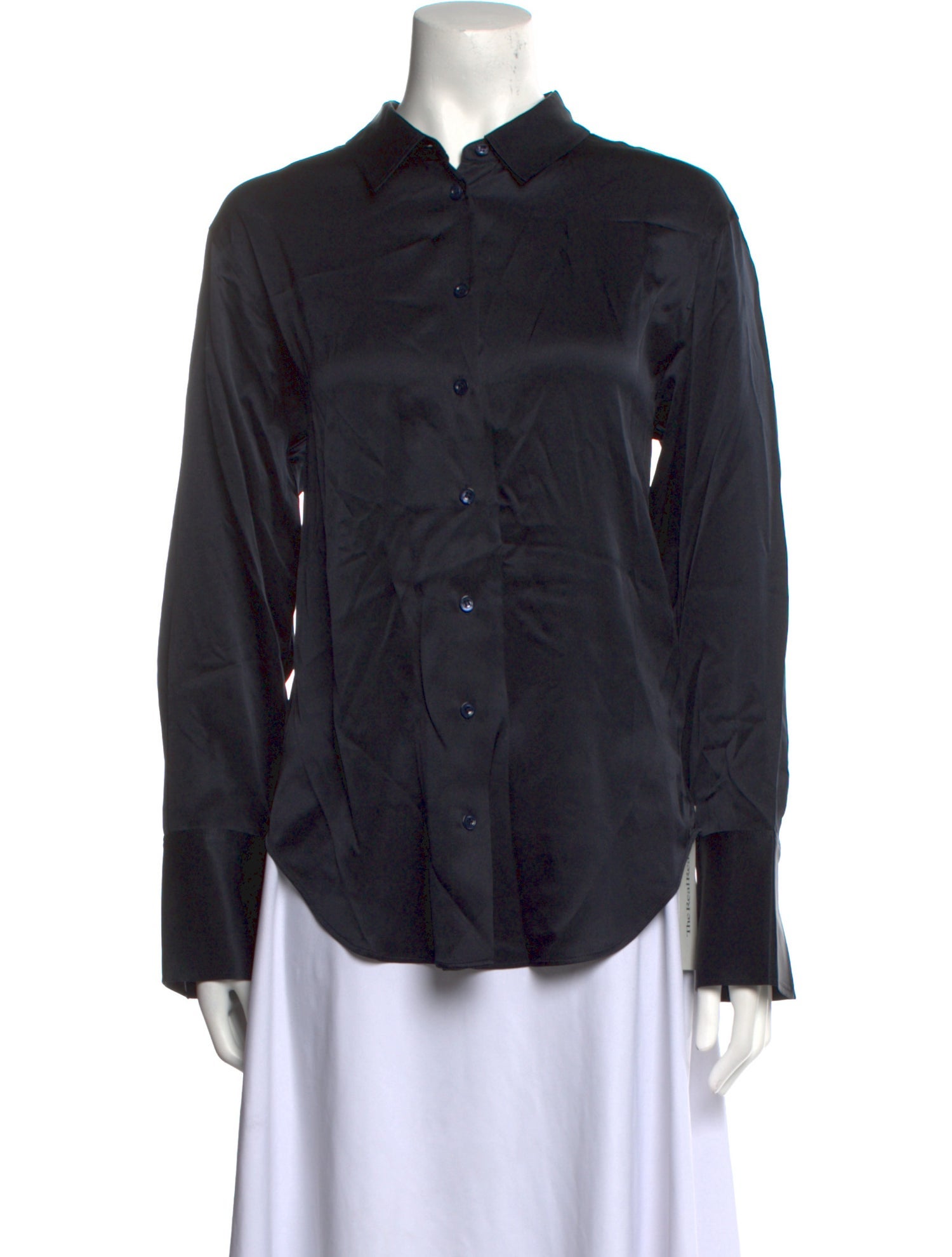 FRAME Silk Long Sleeve Button-Up Top
