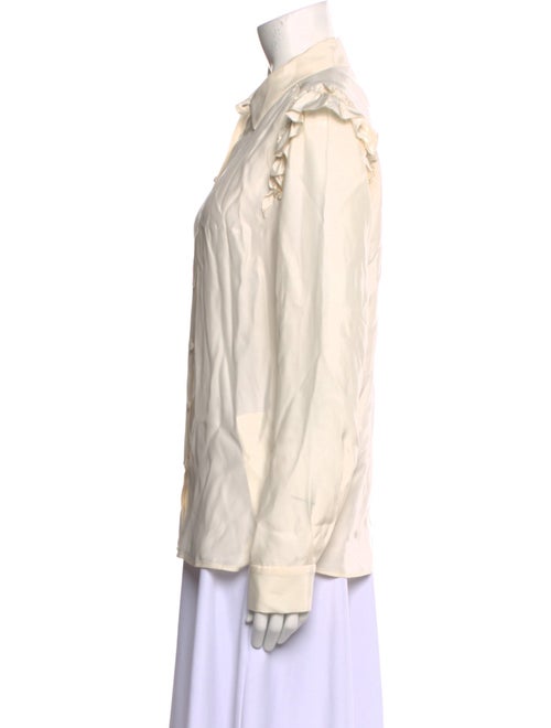 FRAME Silk Long Sleeve Button-Up Top